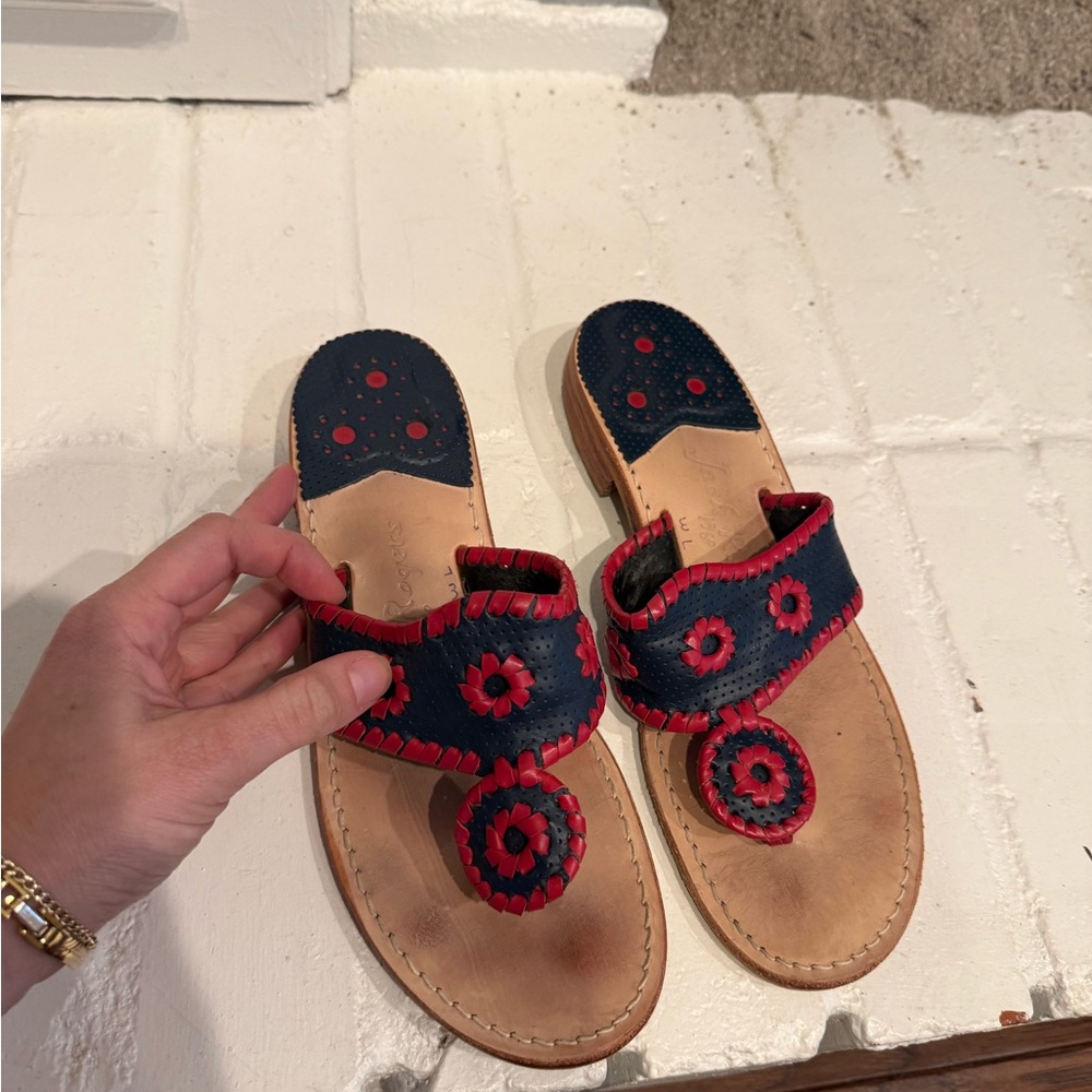 Jack Rogers Navy and Red Sandals